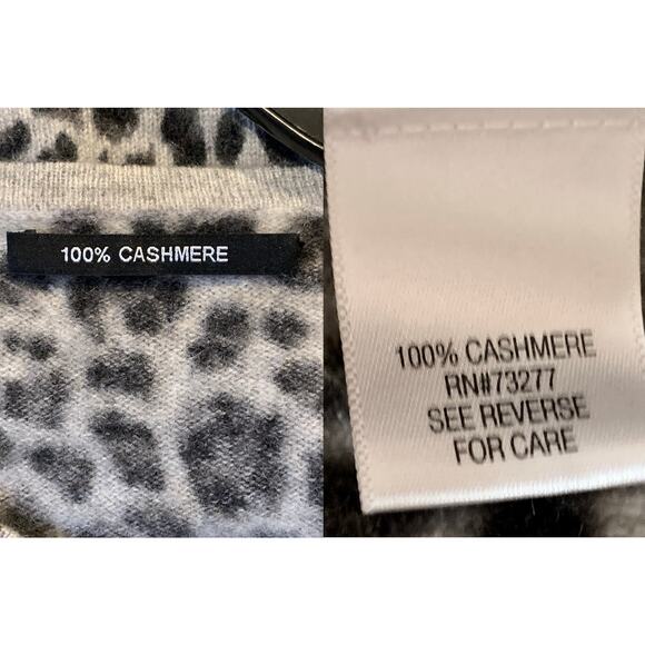 Y2K Vintage Black & Gray Leopard Print Cashmere Cardigan Sweater | S/M - Picture 8 of 8
